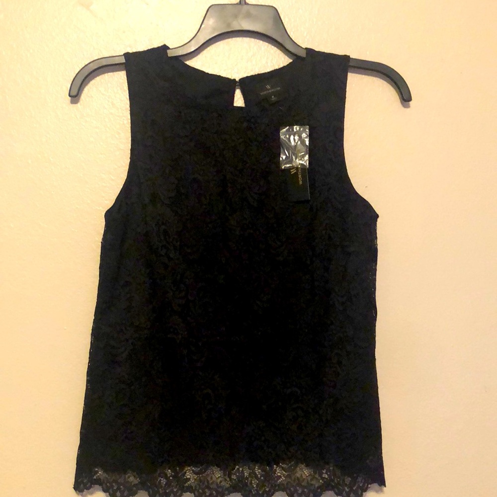 Worthington Women lace sleeveless Black Top